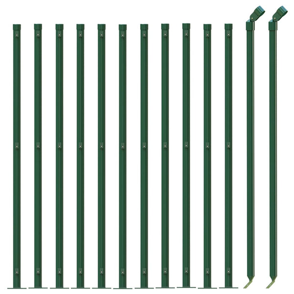 vidaXL Chain Link Fence with Ground Flange Green 1.1x25 m