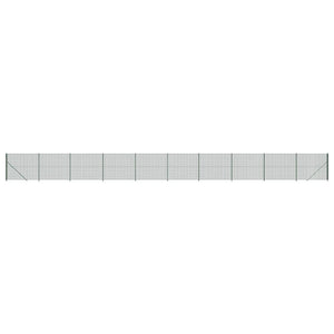 vidaXL Chain Link Fence with Ground Flange Green 1.4x25 m