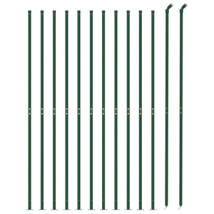 vidaXL Chain Link Fence with Ground Flange Green 1.4x25 m