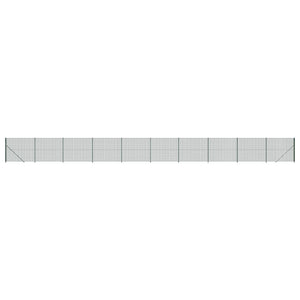 vidaXL Chain Link Fence with Ground Flange Green 1.6x25 m