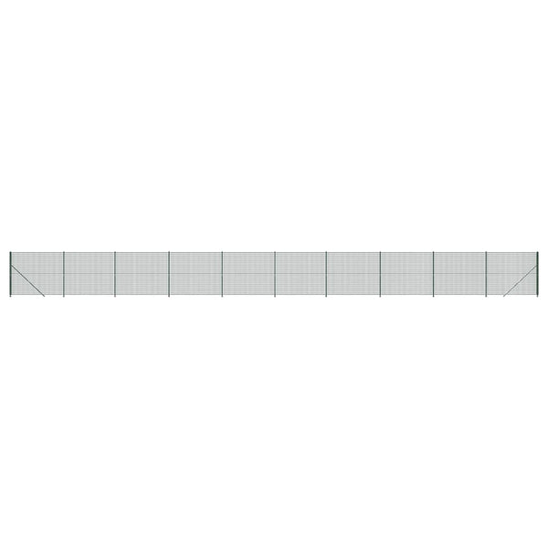vidaXL Chain Link Fence with Ground Flange Green 1.6x25 m