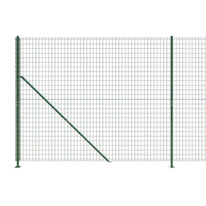 vidaXL Chain Link Fence with Ground Flange Green 1.6x25 m