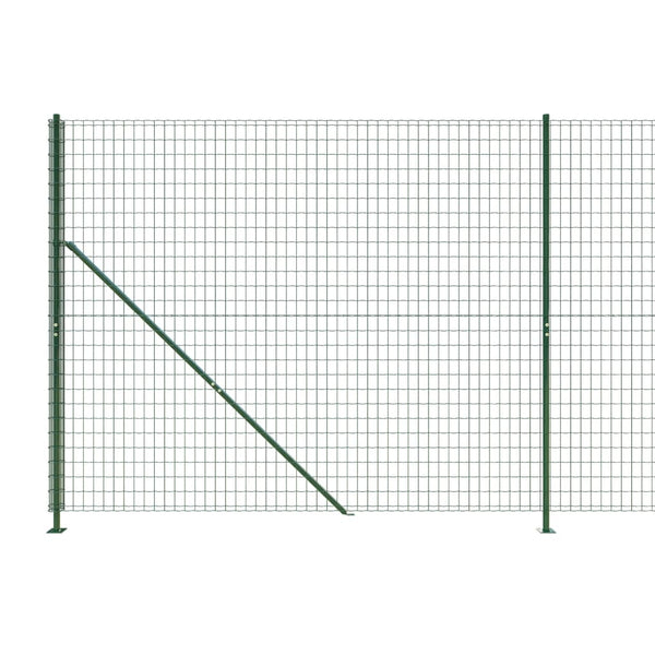 vidaXL Chain Link Fence with Ground Flange Green 1.6x25 m