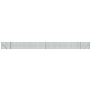 vidaXL Chain Link Fence with Ground Flange Green 2x25 m