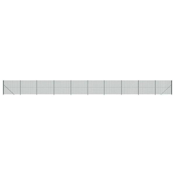 vidaXL Chain Link Fence with Ground Flange Green 2x25 m