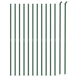 vidaXL Chain Link Fence with Ground Flange Green 2x25 m