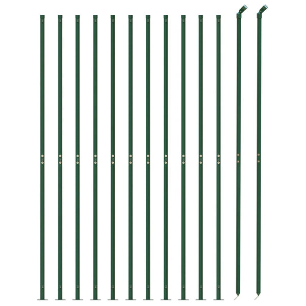 vidaXL Chain Link Fence with Ground Flange Green 2x25 m
