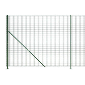 vidaXL Chain Link Fence with Ground Flange Green 2x25 m
