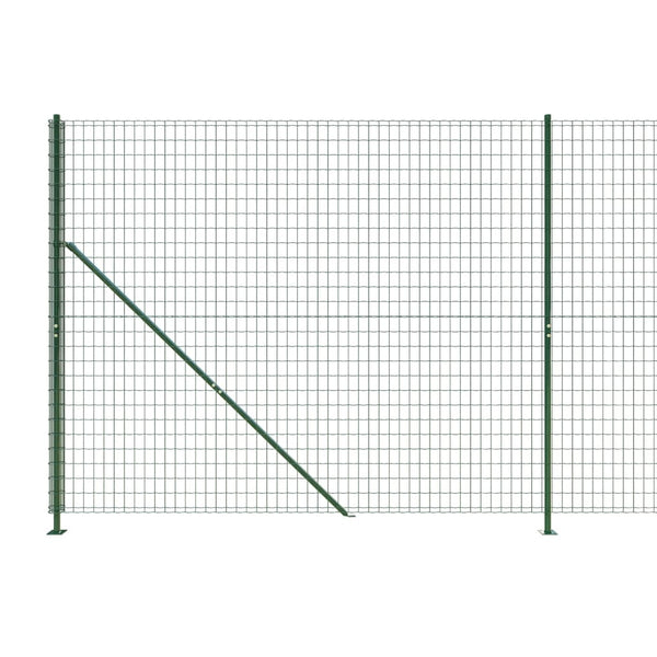vidaXL Chain Link Fence with Ground Flange Green 2x25 m