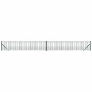 vidaXL Chain Link Fence with Ground Flange Green 1x10 m