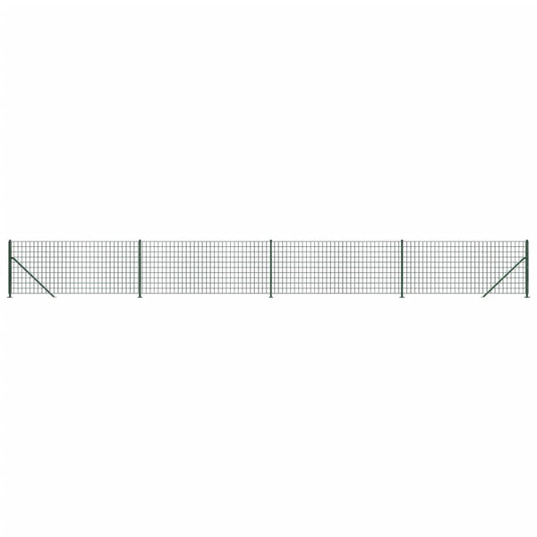 vidaXL Chain Link Fence with Ground Flange Green 1x10 m