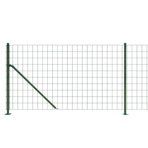 vidaXL Chain Link Fence with Ground Flange Green 1x10 m