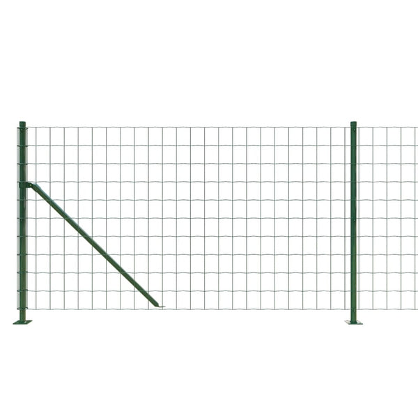 vidaXL Chain Link Fence with Ground Flange Green 1x10 m
