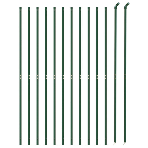 vidaXL Chain Link Fence with Ground Flange Green 1.8x25 m