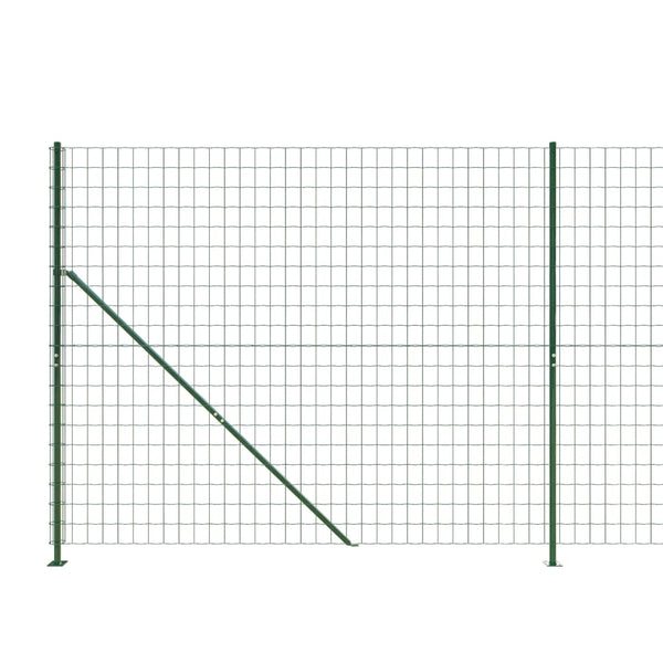 vidaXL Chain Link Fence with Ground Flange Green 1.8x25 m
