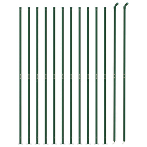 vidaXL Chain Link Fence with Ground Flange Green 2x25 m