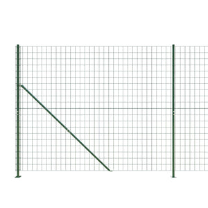 vidaXL Chain Link Fence with Ground Flange Green 2x25 m