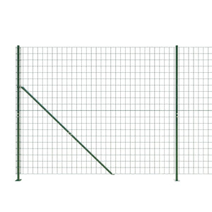 vidaXL Chain Link Fence with Ground Flange Green 2.2x25 m