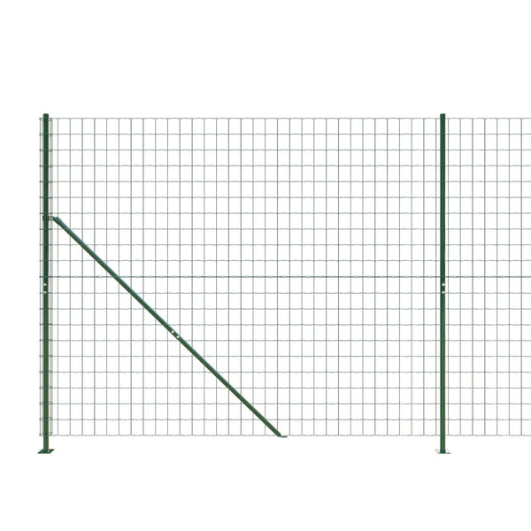 vidaXL Chain Link Fence with Ground Flange Green 2.2x25 m