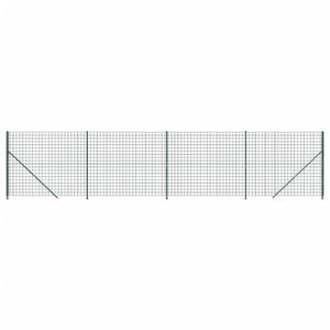 vidaXL Chain Link Fence with Ground Flange Green 1.4x10 m