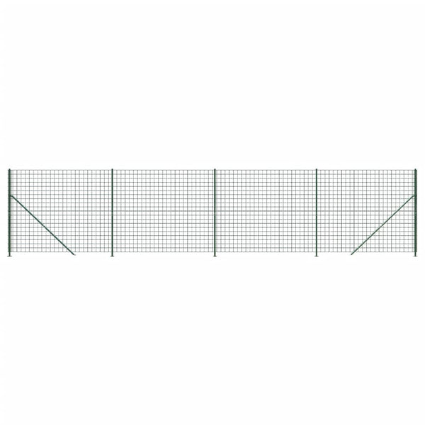 vidaXL Chain Link Fence with Ground Flange Green 1.4x10 m
