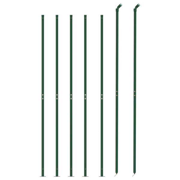 vidaXL Chain Link Fence with Ground Flange Green 1.4x10 m