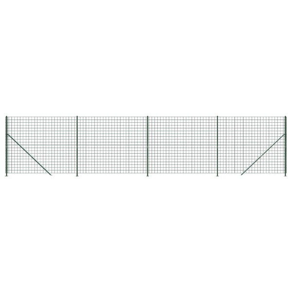 vidaXL Chain Link Fence with Ground Flange Green 1.6x10 m