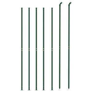 vidaXL Chain Link Fence with Ground Flange Green 1.6x10 m
