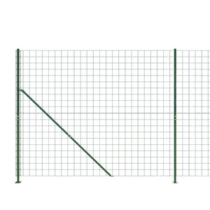vidaXL Chain Link Fence with Ground Flange Green 1.6x10 m