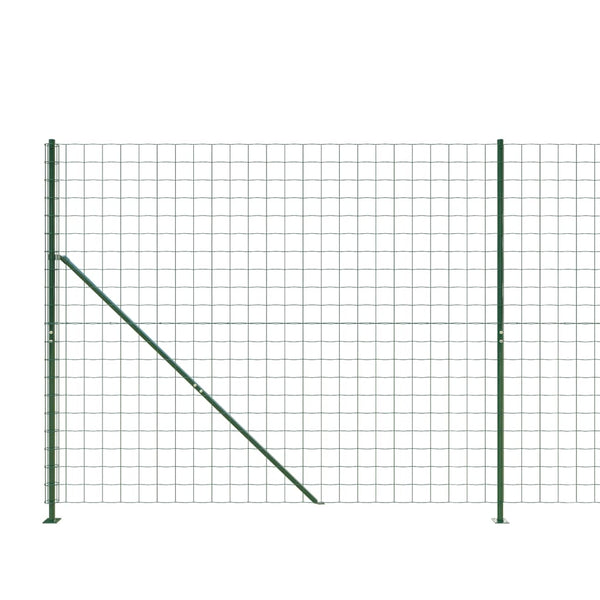vidaXL Chain Link Fence with Ground Flange Green 1.6x10 m