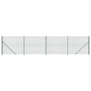 vidaXL Chain Link Fence with Ground Flange Green 2.2x10 m