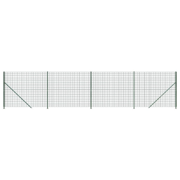 vidaXL Chain Link Fence with Ground Flange Green 2.2x10 m