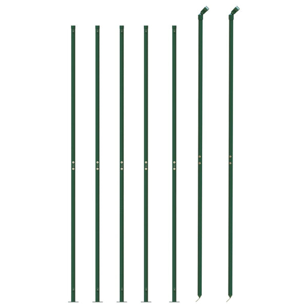 vidaXL Chain Link Fence with Ground Flange Green 2.2x10 m