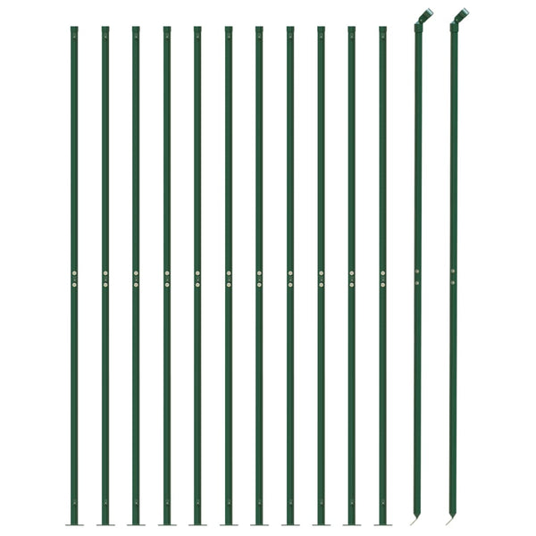 vidaXL Chain Link Fence with Ground Flange Green 0.8x25 m