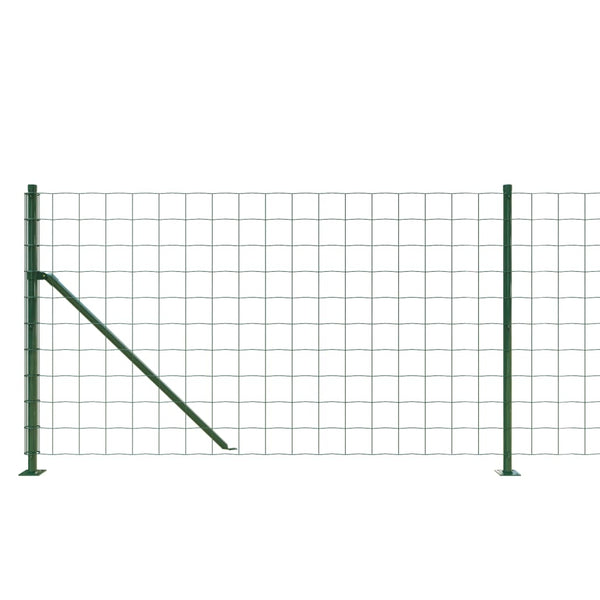 vidaXL Chain Link Fence with Ground Flange Green 0.8x25 m