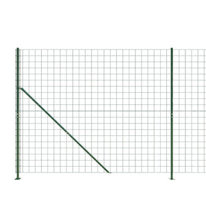 vidaXL Chain Link Fence with Ground Flange Green 1.6x25 m