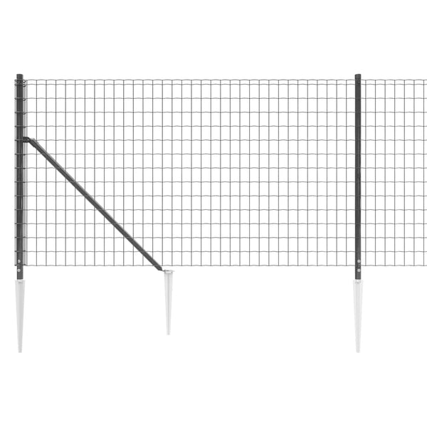 vidaXL Chain Link Fence with Ground Sockets Anthracite 0.8x10 m