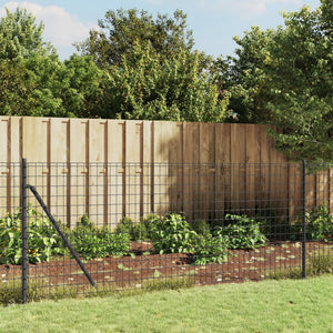 vidaXL Chain Link Fence with Ground Sockets Anthracite 0.8x10 m