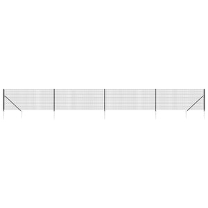 vidaXL Chain Link Fence with Ground Sleeves Anthracite 1x10 m