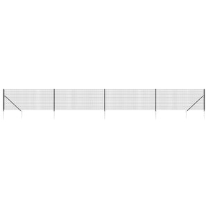 vidaXL Chain Link Fence with Ground Sockets Anthracite 1.1x10 m