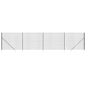vidaXL Chain Link Fence with Ground Spikes Anthracite 1.4x10 m
