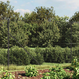 vidaXL Chain Link Fence with Ground Spikes Anthracite 1.4x10 m
