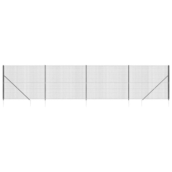 vidaXL Chain Link Fence with Ground Spikes Anthracite 2x10 m