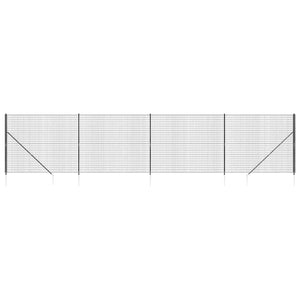 vidaXL Chain Link Fence with Ground Spikes Anthracite 2.2x10 m