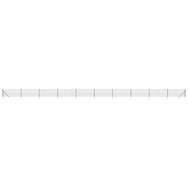 vidaXL Chain Link Fence with Ground Sockets Anthracite 1.1x25 m
