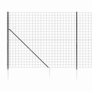 vidaXL Chain Link Fence with Ground Spikes Anthracite 1.4x10 m
