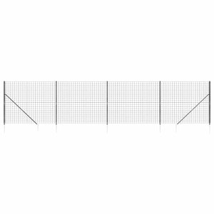 vidaXL Chain Link Fence with Ground Spikes Anthracite 2.2x10 m