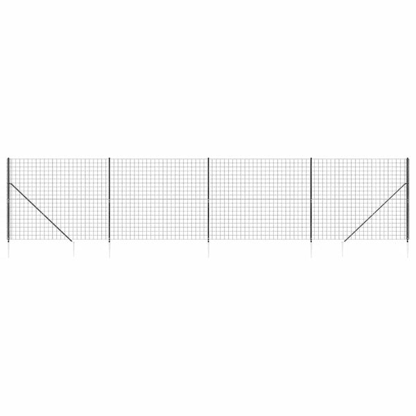 vidaXL Chain Link Fence with Ground Spikes Anthracite 2.2x10 m