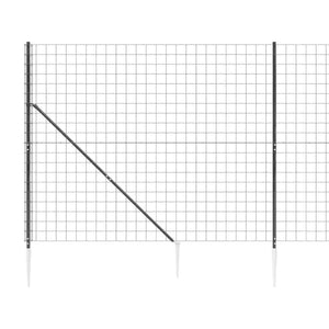 vidaXL Chain Link Fence with Ground Spikes Anthracite 2.2x10 m