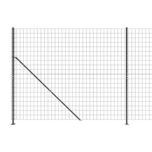 vidaXL Wire Mesh Fence with Ground Flange Anthracite 1.4x10 m